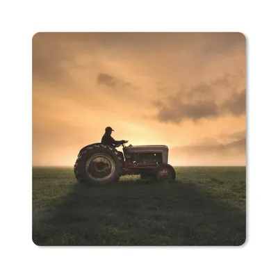 Produktbild von MuchoWow® Mauspad Mousepad Traktor - Landwirt - Nebel 20x20 cm - Mousepads - Maus Mat - Pad - Mausunterlage - Desk Mat - Bureauartikeln