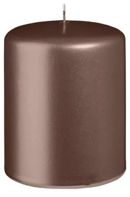 Produktbild von Stumpenkerzen Metallic Matt Mocca 100 x Ø 80 mm, 12 Stück