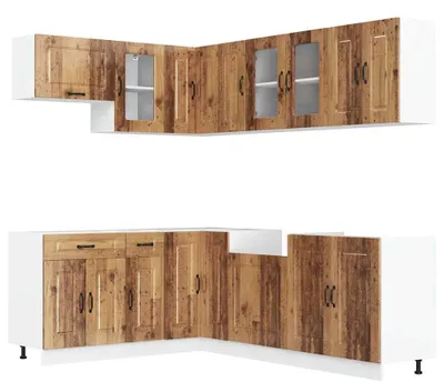 Produktbild von vidaXL 11-tlg. Küchenschrank-Set Kalmar Altholz-Optik Holzwerkstoff