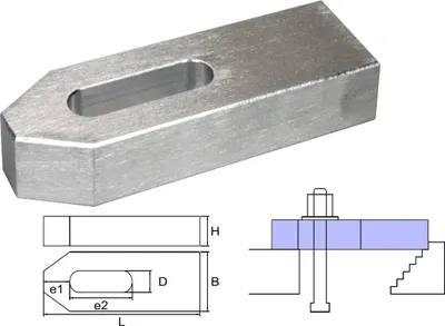 Produktbild von Gussaluminium Spanneisen M8x60x25x12 Materialschonendes Spannen von Werkstück