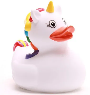Produktbild von Badeente Einhorn weiss Vinyl 10,5 cm