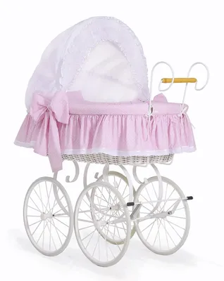Image de MY SWEET BABY Lit pour bébé Retro Base en métal Blanc Fait main Écologique Osier