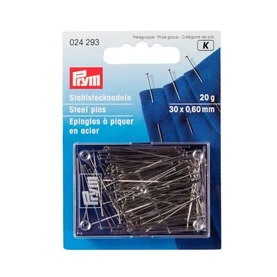Produktbild von Prym 024293, Gerader Stift, Stahl, 5 Stück(e), Silber, Sharp, 30 mm