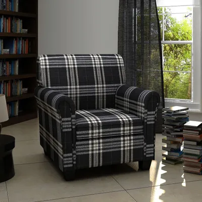 Obrázek produktu pro The Living Store Křeslo se sedákem černá látka