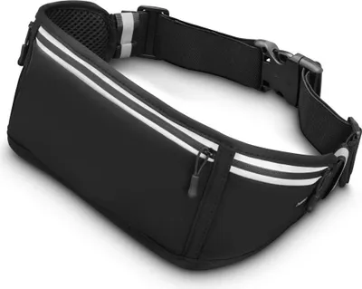Produktbild von Bauchtasche für Handys, Laufgürtel zum Joggen, reflektierend, Schwarz (00019859)