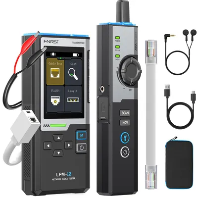 Zdjęcie produktu dla Tester kabli sieciowych RJ45 RJ11, CAT5, CAT5e, CAT6