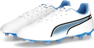 Produktbild von PUMA KING Match FG/AG Fußballschuhe 01 - puma white/puma black/blue glimmer/ultra orange 43