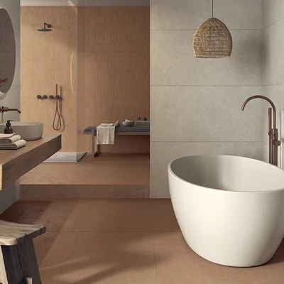 Imagen del producto de CASA39. Gres porcelánico con efecto cemento, color Rojo, dimensiones 60x120 cm, marca Castelvetro Terrae