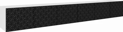 Produktbild von MEBLINI TV-Schrank 300cm Lang - Fernsehschrank - TV Lowboard Industrial - Unterschrank für Fernseher - TV-Unterschrank - TV-Schrank - Hängeschrank - CALIO - 300x40x41cm - Weiß Matt/Schwarz Matt
