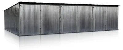 Produktbild von Fertiggarage für drei Autos 9x5m Pultdach Doppelflügeltor Verzinkt