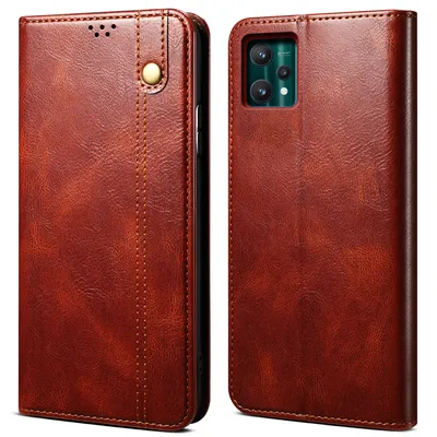 Obrázek produktu pro Pouzdro pro OPPO Realme 9 Pro, kožené flip pouzdro peněženka s funkcí stojánku červené