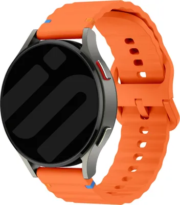 Produktbild von Strap-it Silikon-Wellenarmband passend für Samsung Galaxy Watch 7 (40/44mm) / Galaxy Watch 6 (Classic) / 5 (Pro) / 4 / 3 / FE Orange