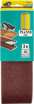 Produktbild von Wolfcraft  3 Gewebe-Schleifbänder K40 75 x 510 mm  Bandschleifer  1908000