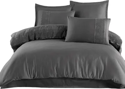 Zdjęcie produktu dla Pościel satynowa z gipiurą, elegancka, luksusowa, Valinor 160x200 szara