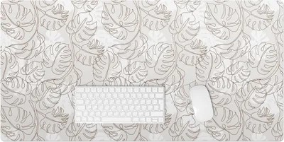 Produktbild von Monstera Hinterlässt Ein Nahtloses Muster – Schreibtischunterlage – Rutschfeste Tischunterlage – Schreibtischmatte für Büro & Zuhause – Schreibunterlage – Mauspad – Tischmatte – 100 x 50 cm