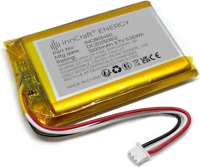 Produktbild von innCraft Energy 1500mAh 3,7V Lithium-Polymer-Akku, 51x34x8 Modell 803450, Molex 51021-030 1,25mm 3Ps-Anschluss