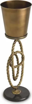 Produktbild von Casa Padrino Luxus Weinkühler mit Ständer Antik Messing / Schwarz H. 80,5 cm
