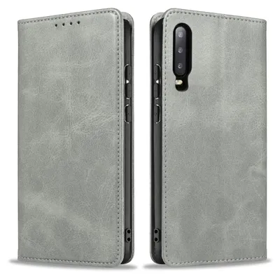 Produktbild von Handyhülle für Huawei P30 Kunstleder Flip Cover Hülle Klapphülle Case Kartenfach Farbe: Grau