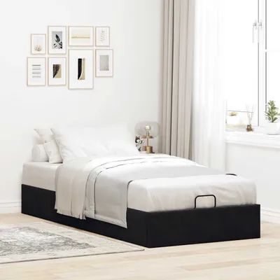 Produktbild von "Winterschlussverkauf "Ottoman-Bett/Bettrahmen - CLORIS - Einzelbett - ohne Matratze Schwarz 90x190 cm - Einfache Montage -  Samt - NeuMöbel8208042