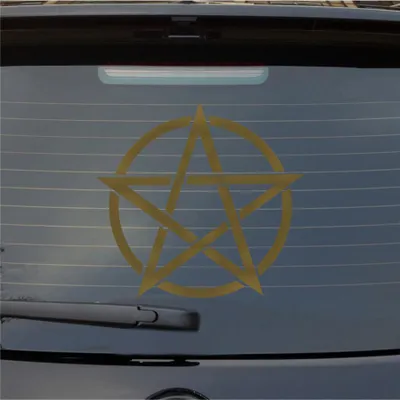 Produktbild von Heckscheibenaufkleber Pentagram Druidenfuß Gothic 54x51 cm Gold Auto Aufkleber Sticker