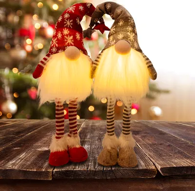 Produktbild von Wichtel 50cm mit LED Weihnachten Dekofigur im 2er-Set