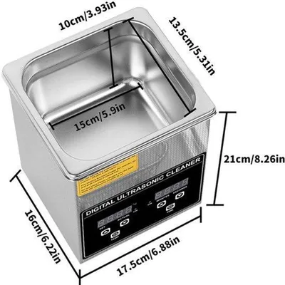 Image de Nettoyeur à ultrasons 2L - Machine de nettoyage en acier inoxydable numérique de 60W pour bijoux et lunettes