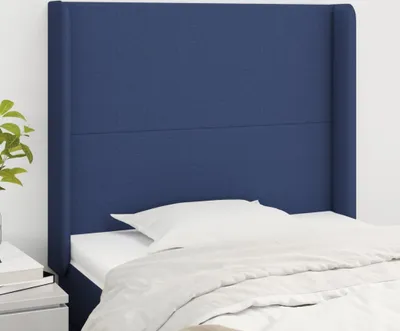 Produktbild von The Living Store Kopfteil mit Ohren Blau 83x16x118/128 cm Stoff