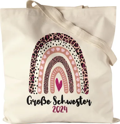 Produktbild von Große Schwester 2024 Stoffbeutel Jutebeutel Canvas Sisters Beschützer Geborgenheit Liebe Familie Zusammenhalt Freude Love