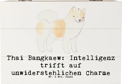 Produktbild von Mr. & Mrs. Panda Box Thai Bangkaew Charme 22 x 15 cm - Weiß - Geschenk, unwiderstehlicher, treuer Begleiter, aktives Haustier, fotobox, scharfsinniger Verstand, Truhe