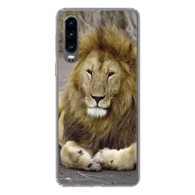 Produktbild von MuchoWow® Handyhülle Schutzhülle Hülle für Huawei P30 Löwe - Afrika - Tier Silikon Softcase Handy Hülle - Kartenbesitzer