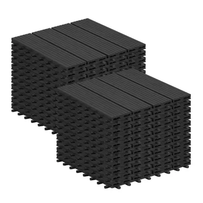 Produktbild von EUGAD WPC Fliesen, Terrassenfliesen Klicksystem, Balkonfliesen 30x30 cm, für außen, Anthrazit