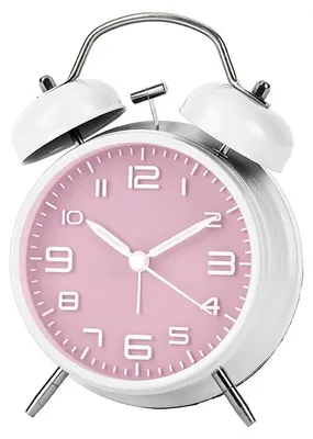 Zdjęcie produktu dla IvoQ Różowy budzik retro – bardzo głośny – stylowy i praktyczny – bez tykania