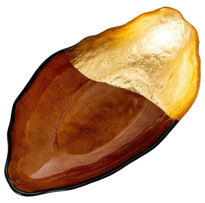 4er-Set Glaszentren, braun-gold, 16x28x4,5 cm