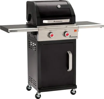 Produktbild von Landmann Gasgrill Triton 2, Wagen, Schwarz, Eckig, Stahl, Emailliert