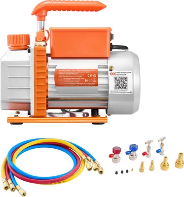 Obrázek produktu pro SucceBuy vývěva s manometrem, 3,5 CFM 99 l/min, 180 W, 1stupňová rotační lamelová vývěva, sada vývěv pro R134a, R22, R410a, R1234YF a R32, včetně přepravní tašky pro klimatizační systémy automobilů