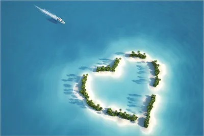 Produktbild von Wallario selbstklebendes Poster - Insel mit Herz, Größe: 100 x 150 cm