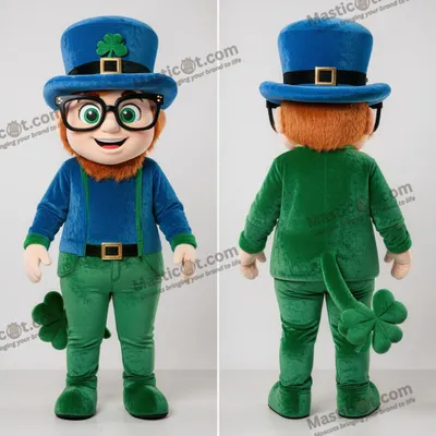 Productafbeelding van Smaragdgroene Quirky Leprechaun Hoed Mascotte MASTICOT