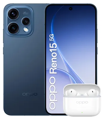 Produktbild von OPPO Reno15 5G Smartphone, 8 GB RAM, 512 GB Speicher, 6,59-Zoll-AMOLED-Display mit 120 Hz, Dreifachkamera (50 + 50 + 8 MP), 6500-mAh-Akku, Twilight Black