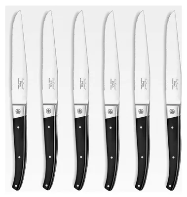 Produktbild von Set mit 6 Steakmessern, Edelstahl/schwarzer Griff, 27,5 x 20 x 3 cm