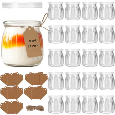 20er-Set 200 ml Joghurtgläser mit luftdichten Deckeln