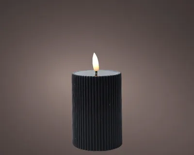 Obrázek produktu pro Svíčka LED žebrovaný plamen H13cm černá