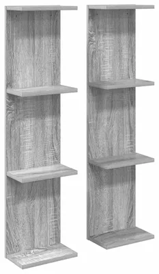 Obrázok produktu pre vidaXL Nástenná polica, 2 ks, farba Sonoma, 25 x 15 x 100 cm, drevotrieska