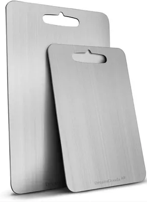 Produktbild von Schneidebrett DreamGoods Titan-Schneidebrett – 100 % Titan – 29 x 20 cm – spülmaschinenfest – Schneidebrett – Schneidebretter – Schneidebrett-Set