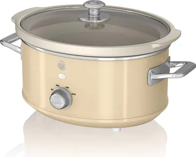 Produktbild von SWAN SF17021CNEU Retro Slow Cooker 3,5L, Antihaft-Keramisches PFOA- und PTFE-freies, Vintage Creme