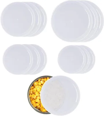 Image de Couvercles en plastique transparent, 4 tailles, lot de 12, pour boîtes de 400 g/800 g