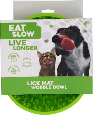 Productafbeelding van Eat Slow Live Longer Anti-slurpschaal, kleur groen, diameter: 17 cm