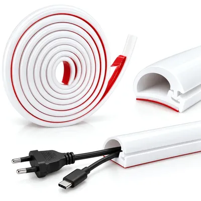 Zdjęcie produktu dla Listwa kablowa samoprzylepna elastyczna - Biała - 3 m - 15 x 12 mm