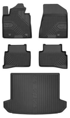 Produktbild von Gummimatten + Kofferraumwanne für Kia Sportage IV 2015-2018 (SUV, oberer Ladeboden) – Schwarz, passgenau – Wielganizator