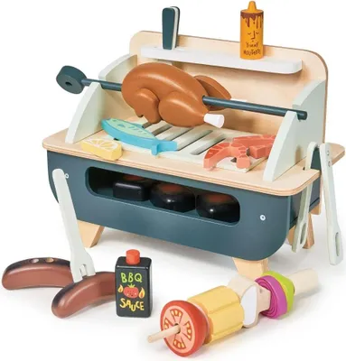 Image de Tender Leaf Toys Barbeque Play Set, Kitchen, Barbeque, 3 year/years, Multicolour, Wood