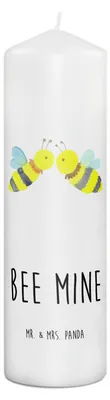 Produktbild von Mr. & Mrs. Panda Kerze Biene Liebe 29 x 8 cm XL - Weiß - Geschenk, Stumpenkerze, Erinnerungslicht, Blockkerze, Bedruckte, Erinnerungskerze